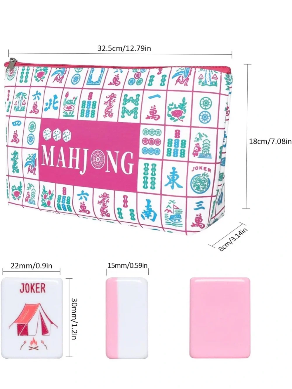 American Mahjong Tile Set - White Tiles with Multicolor Travel theme - Picture 7 of 9